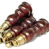 4x WOOD MAHOGANY BRASS CASTOR FURNITURE CHAIR LEGS M8(8mm) SOFA FEET 205mm HIGH - Image 4