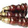 4x WOOD MAHOGANY BRASS CASTOR FURNITURE CHAIR LEGS M8(8mm) SOFA FEET 205mm HIGH - Image 5