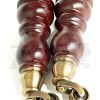4x WOOD MAHOGANY BRASS CASTOR FURNITURE CHAIR LEGS M8(8mm) SOFA FEET 205mm HIGH - Image 9