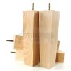 Square Wood Legs Replacement Block Furniture Feet 100 - 240mm High M8 Natural - Image 5