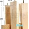 Square Wood Legs Replacement Block Furniture Feet 100 - 240mm High M8 Natural - Image 20