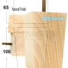 Square Wood Legs Replacement Block Furniture Feet 100 - 240mm High M8 Natural - Image 15