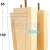 Square Wood Legs Replacement Block Furniture Feet 100 - 240mm High M8 Natural - Image 17