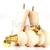 2x Furniture Castor Legs & 2x Angled Solid Wooden Feet M8 Chairs Sofa 250mm High - Image 5