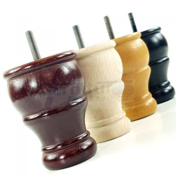 4 Turned Wood Furniture Chair Legs M8 Replacement Sofa, Settee Feet 100mm High - Image 9