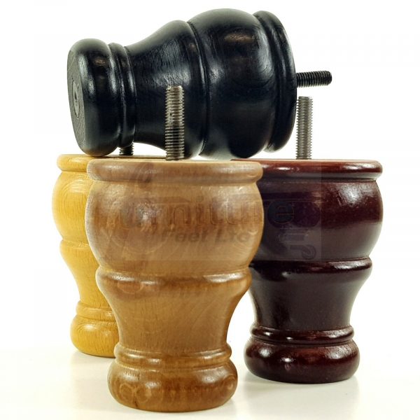 4 Turned Wood Furniture Chair Legs M8 Replacement Sofa, Settee Feet 100mm High - Image 10