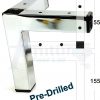 4x Metal Chair Corner Furniture Sofa Leg 155mm High Replacment Cabinet Feet Pre-Drill for Screws