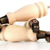 4x Turned Wood Furniture Castor Leg M8 Replacement Feet Chairs Stools Sofa 250mm