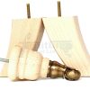 SOLID RAW WOOD BRASS CASTOR FURNITURE CHAIR LEGS M8(8mm) SOFA FEET 155mm HIGH - Image 9