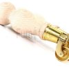 4 Turned Wooden Furniture Leg Brass Castor Wheel Raw Wood Bun Feet M8 195mm High - Image 9