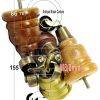 4x SOLID WOOD FURNITURE LEGS M8 REPLACEMENT ANTIQUE BRASS CASTOR FEET 155mm HIGH