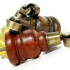 4x SOLID WOOD FURNITURE LEGS M8 REPLACEMENT ANTIQUE BRASS CASTOR FEET 155mm HIGH - Image 5