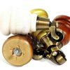 4x SOLID WOOD FURNITURE LEGS M8 REPLACEMENT ANTIQUE BRASS CASTOR FEET 155mm HIGH - Image 7
