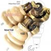 4x SOLID WOOD FURNITURE LEGS M8 REPLACEMENT ANTIQUE BRASS CASTOR FEET 155mm HIGH - Image 29