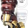 4x SOLID WOOD FURNITURE LEGS M8 REPLACEMENT ANTIQUE BRASS CASTOR FEET 155mm HIGH - Image 25