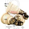 4x SOLID WOOD FURNITURE LEGS M8 REPLACEMENT ANTIQUE BRASS CASTOR FEET 155mm HIGH - Image 34