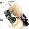 4x SOLID WOOD FURNITURE LEGS M8 REPLACEMENT BLACK CHROME CASTOR FEET 155mm HIGH - Image 34